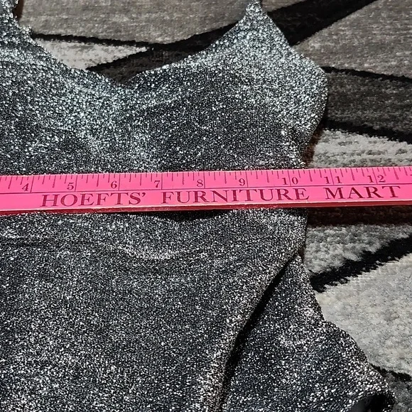 METALLIC SILVER SHIMMER ONE-PIECE SPAGHETTI STRAPS CUT-OUT BACK BIKINI S… - Picture 4 of 11